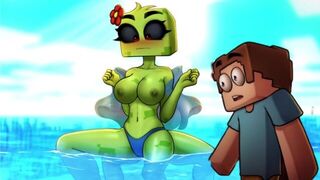 Hornycraft Creeper Boobs Job IN the Beach GAME GALLERY - porn video