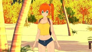 Hentai Uncensored The sweet Misty is found on the beach and surprised is fucked doggy style Pokemon - porn video