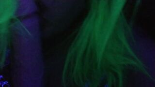 Chubby Teen Blacklight Blowjob - porn video