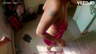 COSPLAY PINK CLUB DRESS BLOW JOB EBONY SUCK DICK - porn video
