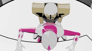 Pink Ranger gets fucked and facefucked By White ranger - porn video